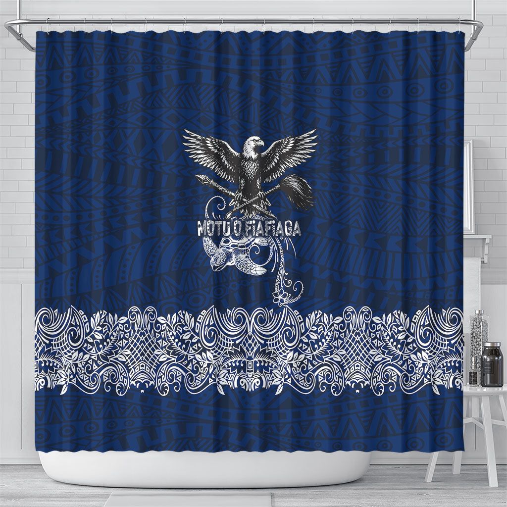 American Samoa Eagle Shower Curtain Sea Turtle Traditional Polynesian Tribal Tattoo TS04 - Polynesian Pride