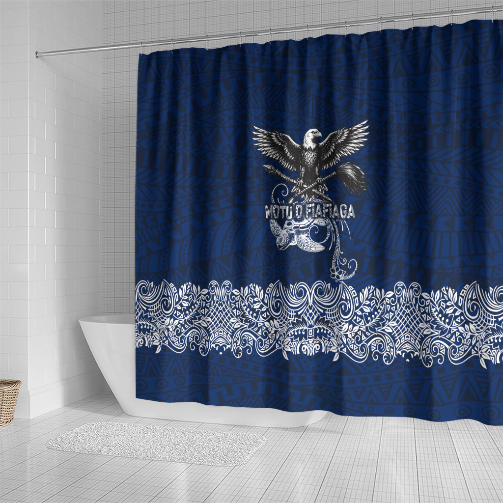 American Samoa Eagle Shower Curtain Sea Turtle Traditional Polynesian Tribal Tattoo TS04 - Polynesian Pride