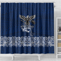 American Samoa Eagle Shower Curtain Sea Turtle Traditional Polynesian Tribal Tattoo TS04 - Polynesian Pride