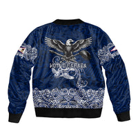 American Samoa Eagle Sleeve Zip Bomber Jacket Sea Turtle Traditional Polynesian Tribal Tattoo TS04 - Polynesian Pride