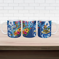 American Samoa Pago Pago Ceramic Mug Sea Turtle And Fruit Bat - Tropical Hibiscus Flowers Polynesian TS04 - Polynesian Pride