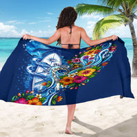 American Samoa Pago Pago Sarong Sea Turtle And Fruit Bat - Tropical Hibiscus Flowers Polynesian TS04 - Polynesian Pride