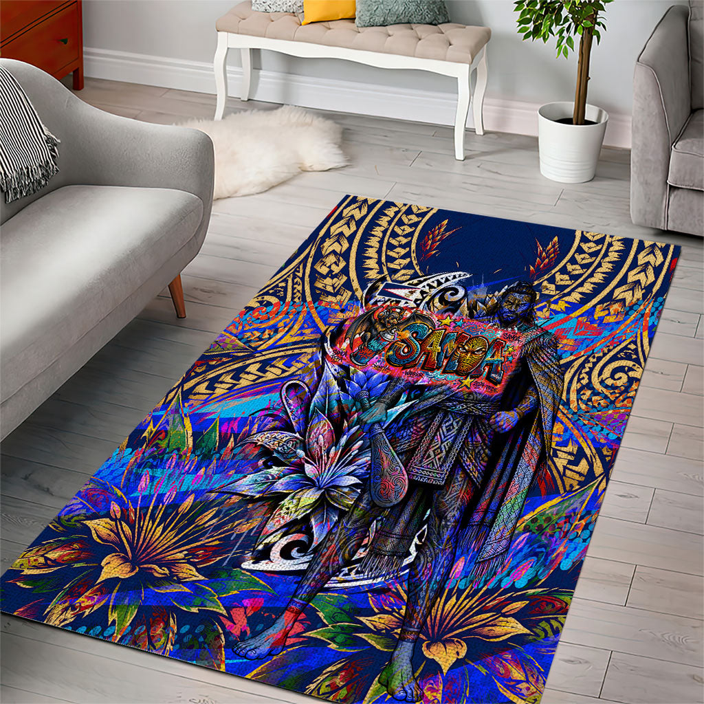 American Samoa Warrior Area Rug Polynesian Fruit Bat Talofa Urban Graffiti Street Art TS04 - Polynesian Pride