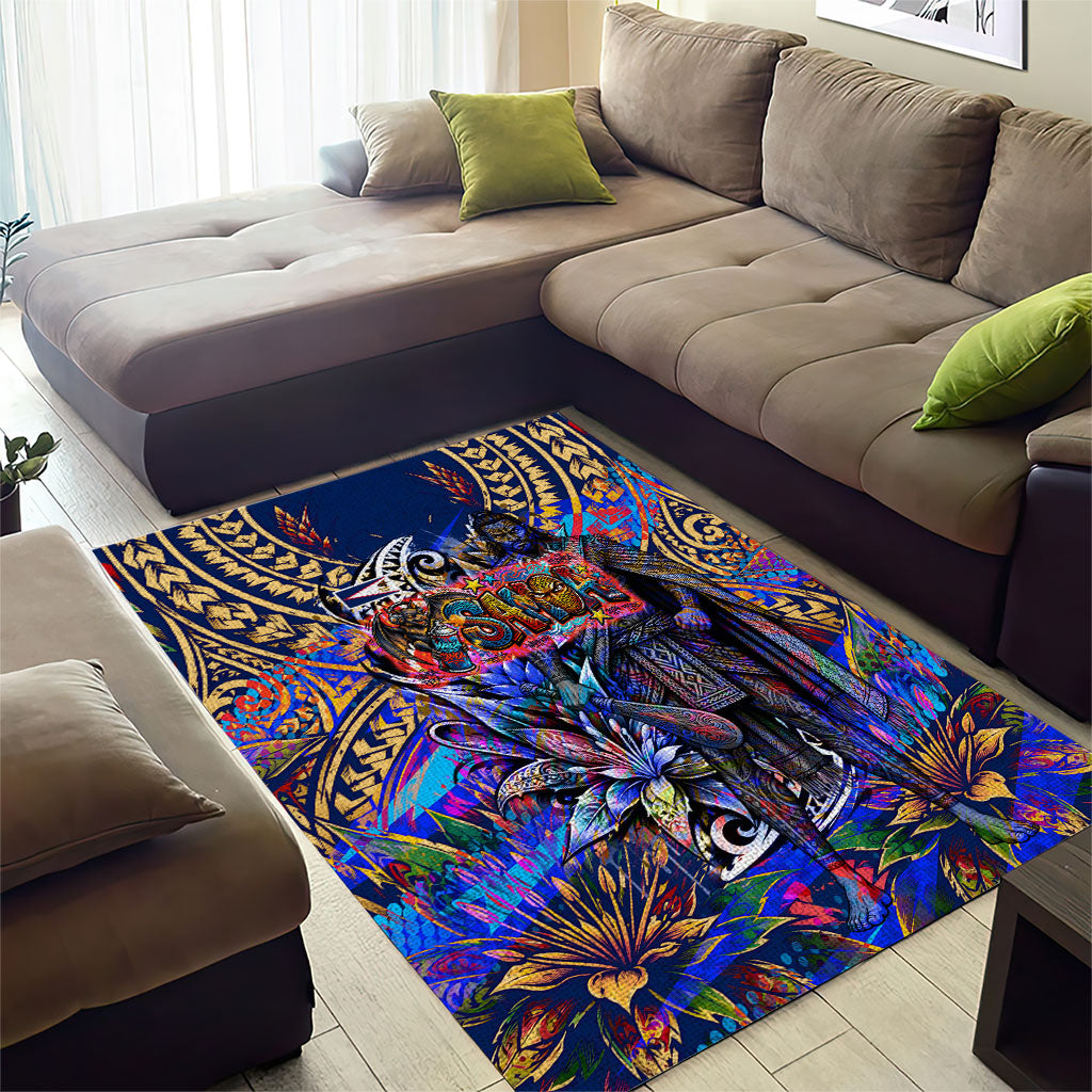 American Samoa Warrior Area Rug Polynesian Fruit Bat Talofa Urban Graffiti Street Art TS04 - Polynesian Pride