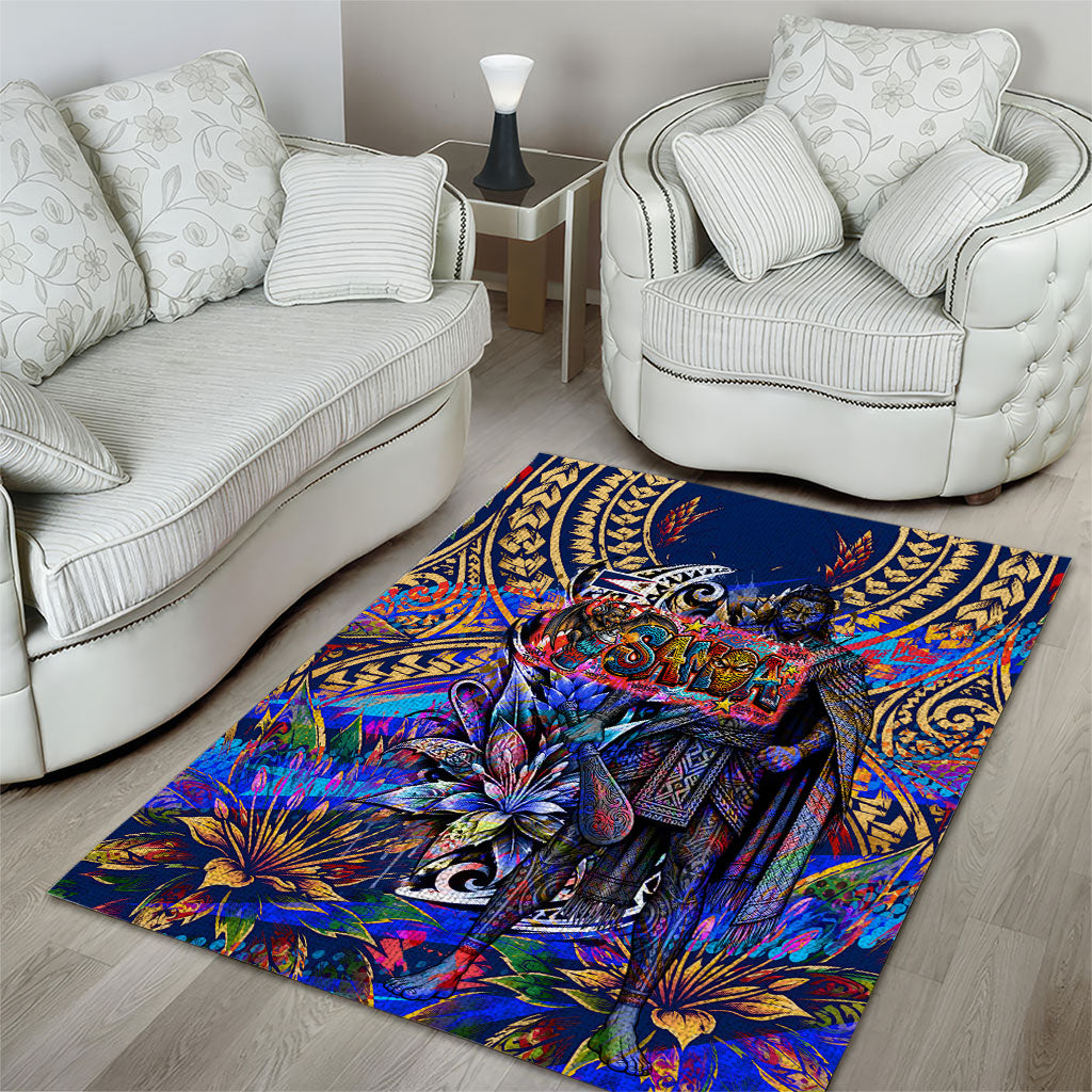 American Samoa Warrior Area Rug Polynesian Fruit Bat Talofa Urban Graffiti Street Art TS04 - Polynesian Pride
