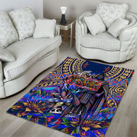 American Samoa Warrior Area Rug Polynesian Fruit Bat Talofa Urban Graffiti Street Art TS04 - Polynesian Pride