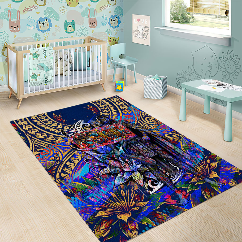 American Samoa Warrior Area Rug Polynesian Fruit Bat Talofa Urban Graffiti Street Art TS04 - Polynesian Pride