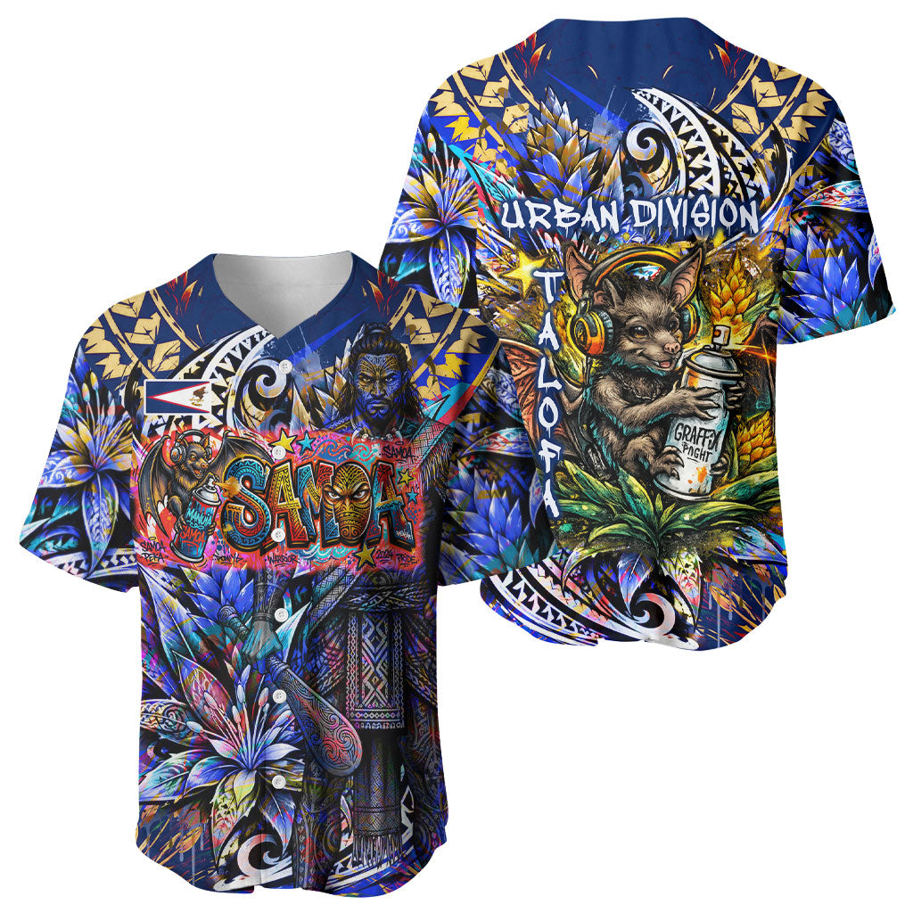 American Samoa Warrior Baseball Jersey Polynesian Fruit Bat Talofa Urban Graffiti Street Art TS04 - Polynesian Pride