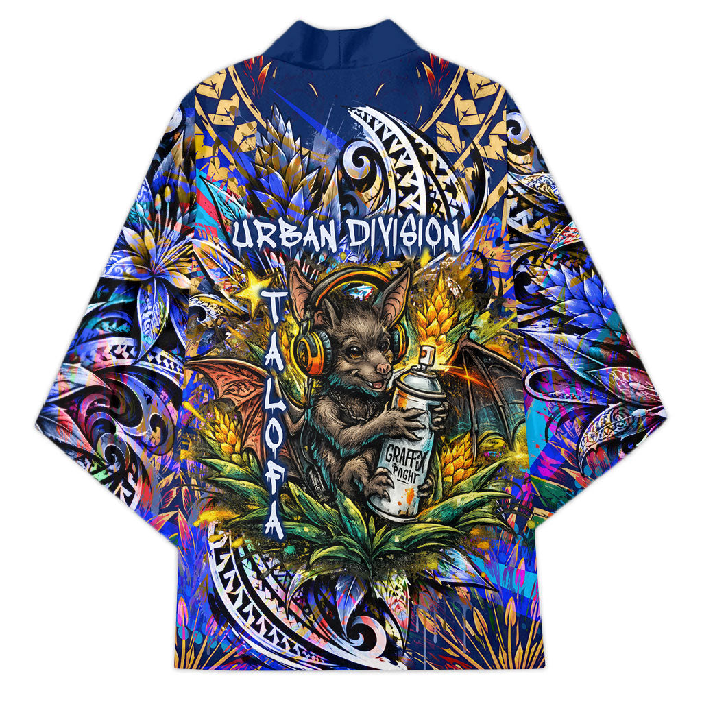 American Samoa Warrior Kimono Polynesian Fruit Bat Talofa Urban Graffiti Street Art TS04 - Polynesian Pride