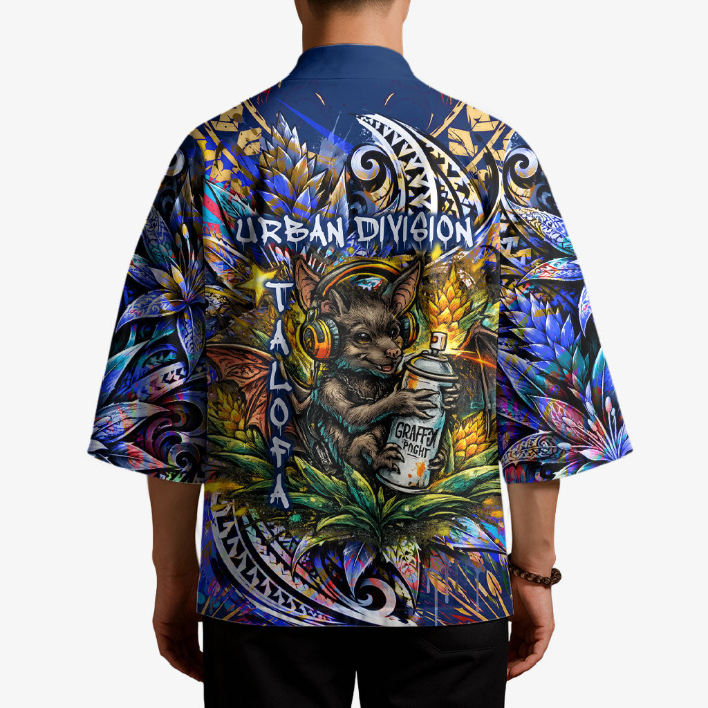 American Samoa Warrior Kimono Polynesian Fruit Bat Talofa Urban Graffiti Street Art TS04 - Polynesian Pride