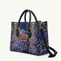 American Samoa Warrior Leather Bag Polynesian Fruit Bat Talofa Urban Graffiti Street Art TS04 Blue Yellow - Polynesian Pride