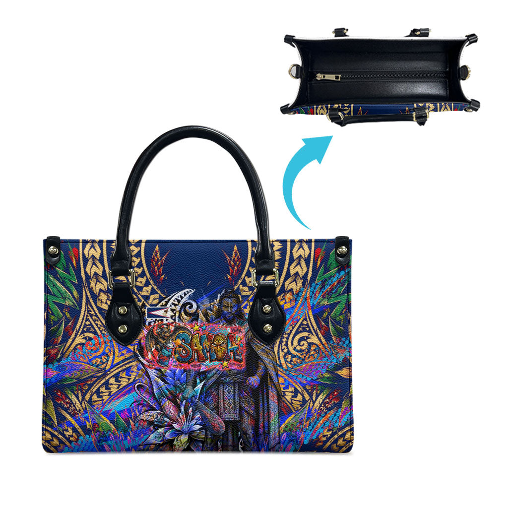 American Samoa Warrior Leather Bag Polynesian Fruit Bat Talofa Urban Graffiti Street Art TS04 - Polynesian Pride