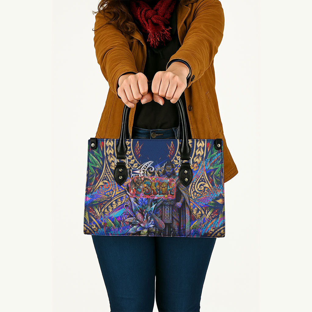 American Samoa Warrior Leather Bag Polynesian Fruit Bat Talofa Urban Graffiti Street Art TS04 - Polynesian Pride