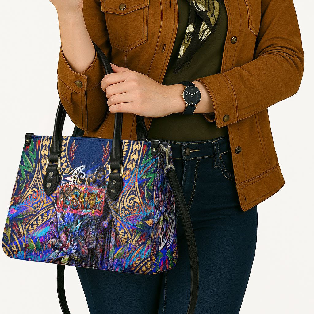 American Samoa Warrior Leather Bag Polynesian Fruit Bat Talofa Urban Graffiti Street Art TS04 - Polynesian Pride