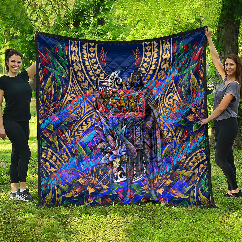 American Samoa Warrior Quilt Polynesian Fruit Bat Talofa Urban Graffiti Street Art TS04 - Polynesian Pride