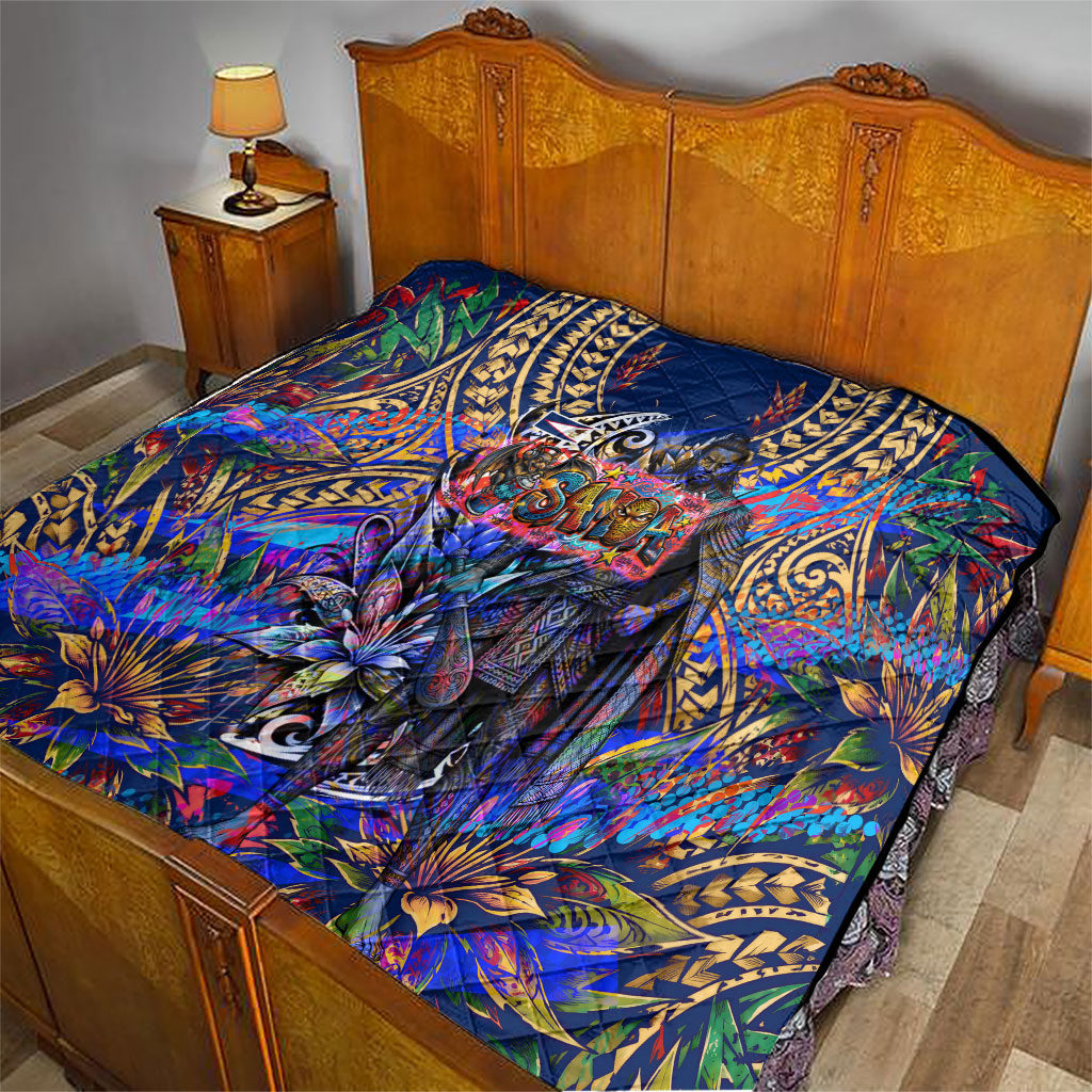 American Samoa Warrior Quilt Polynesian Fruit Bat Talofa Urban Graffiti Street Art TS04 - Polynesian Pride