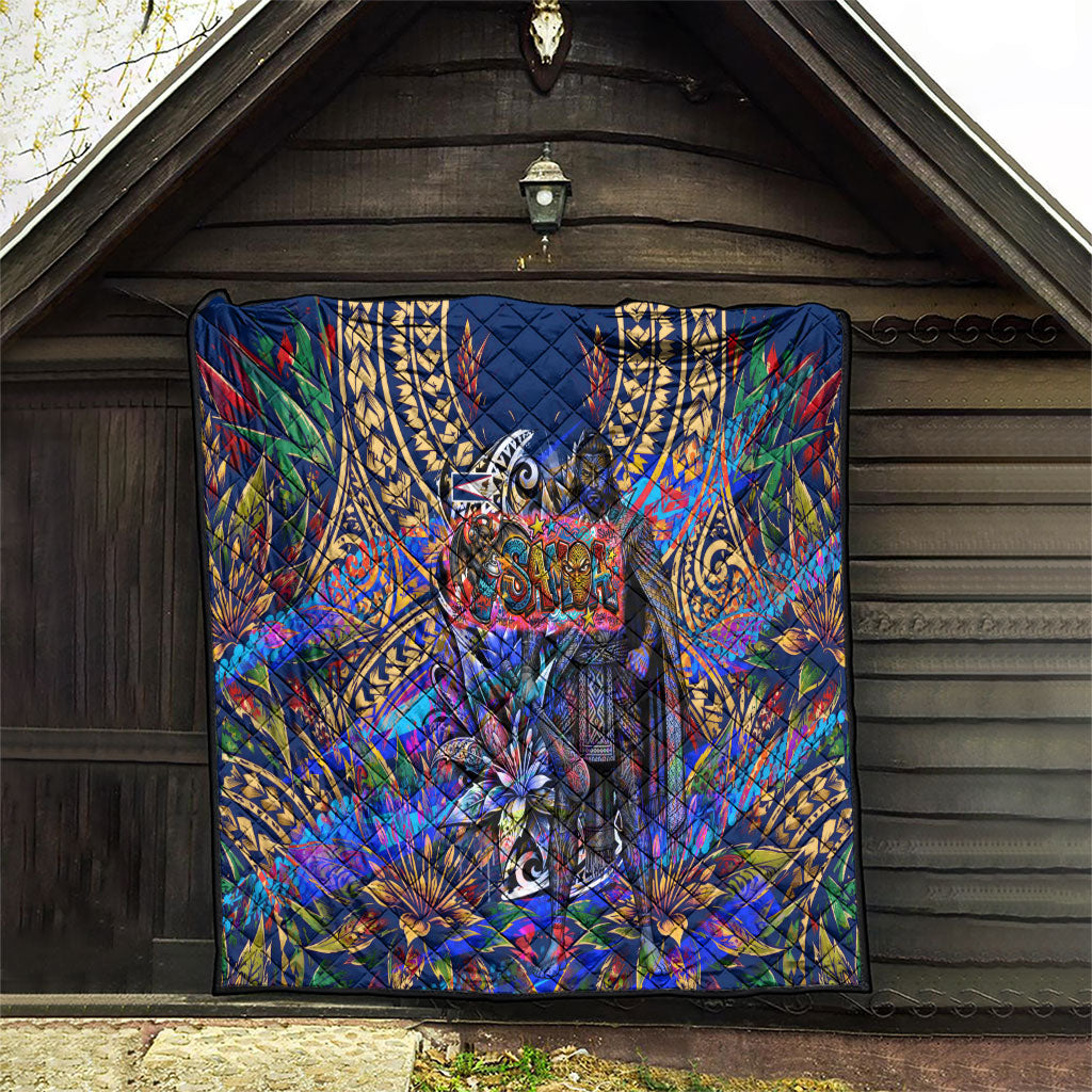 American Samoa Warrior Quilt Polynesian Fruit Bat Talofa Urban Graffiti Street Art TS04 - Polynesian Pride