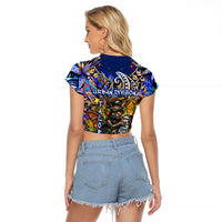 American Samoa Warrior Raglan Cropped T Shirt Polynesian Fruit Bat Talofa Urban Graffiti Street Art TS04 - Polynesian Pride