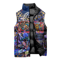American Samoa Warrior Sleeveless Puffer Jacket Polynesian Fruit Bat Talofa Urban Graffiti Street Art TS04 - Polynesian Pride