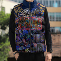 American Samoa Warrior Sleeveless Puffer Jacket Polynesian Fruit Bat Talofa Urban Graffiti Street Art TS04 - Polynesian Pride