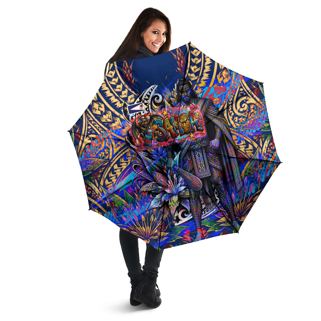 American Samoa Warrior Umbrella Polynesian Fruit Bat Talofa Urban Graffiti Street Art TS04 - Polynesian Pride