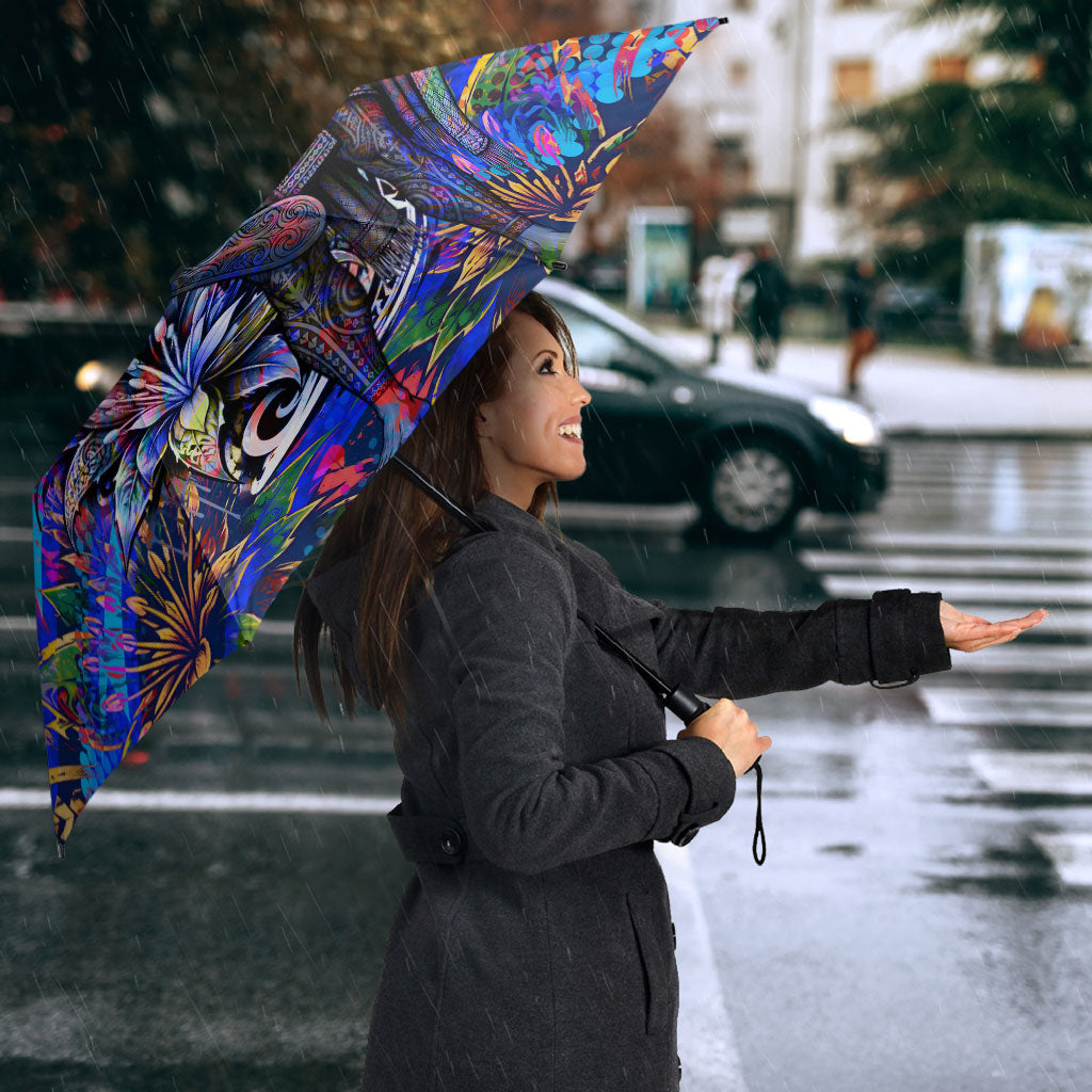 American Samoa Warrior Umbrella Polynesian Fruit Bat Talofa Urban Graffiti Street Art TS04 - Polynesian Pride
