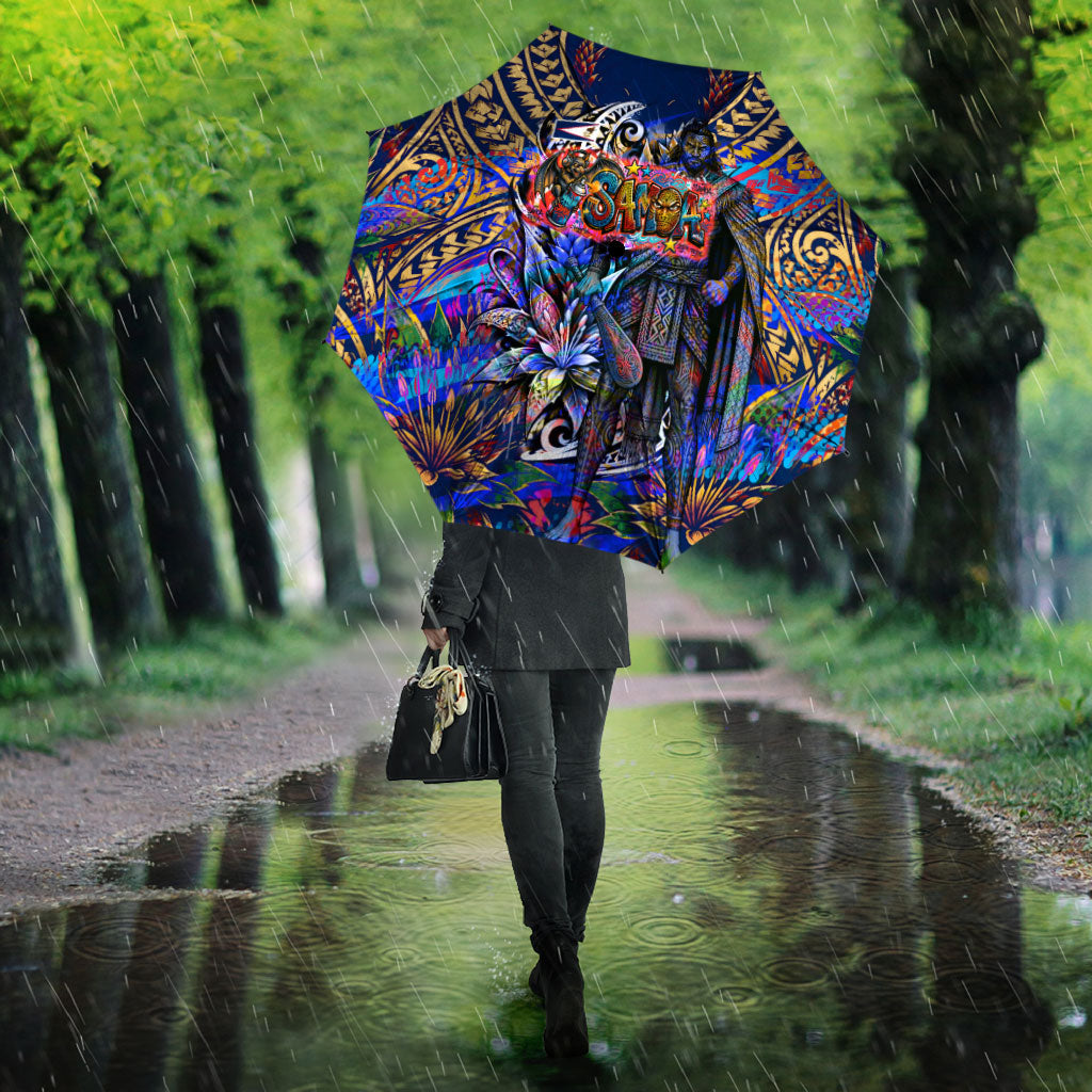 American Samoa Warrior Umbrella Polynesian Fruit Bat Talofa Urban Graffiti Street Art TS04 - Polynesian Pride