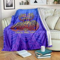 Personalized Polynesian 60th Birthday Blanket Polynesian Tribal Art Vintage Ocean Pattern TS04 Blue Yellow - Polynesian Pride