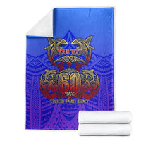 Personalized Polynesian 60th Birthday Blanket Polynesian Tribal Art Vintage Ocean Pattern TS04 - Polynesian Pride