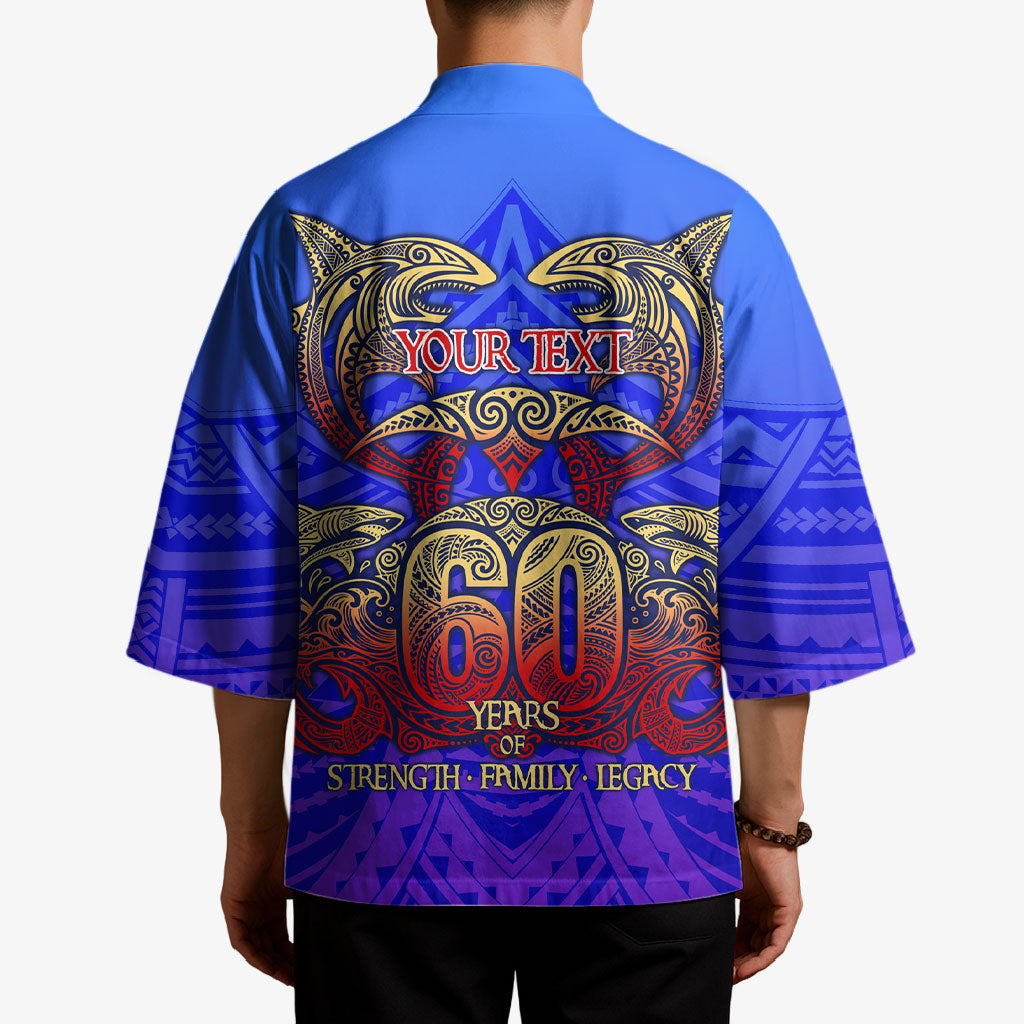 Personalized Polynesian 60th Birthday Kimono Polynesian Tribal Art Vintage Ocean Pattern TS04 - Polynesian Pride