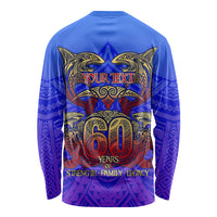 Personalized Polynesian 60th Birthday Long Sleeve Shirt Polynesian Tribal Art Vintage Ocean Pattern TS04 - Polynesian Pride