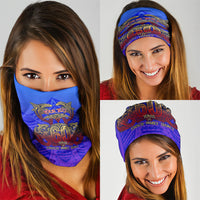Personalized Polynesian 60th Birthday Neck Gaiter Polynesian Tribal Art Vintage Ocean Pattern TS04 - Polynesian Pride