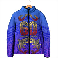 Personalized Polynesian 60th Birthday Padded Jacket Polynesian Tribal Art Vintage Ocean Pattern TS04 - Polynesian Pride