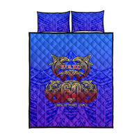 Personalized Polynesian 60th Birthday Quilt Bed Set Polynesian Tribal Art Vintage Ocean Pattern