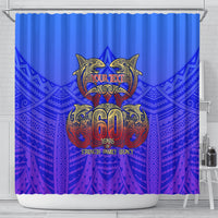 Personalized Polynesian 60th Birthday Shower Curtain Polynesian Tribal Art Vintage Ocean Pattern TS04 - Polynesian Pride