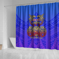 Personalized Polynesian 60th Birthday Shower Curtain Polynesian Tribal Art Vintage Ocean Pattern TS04 - Polynesian Pride