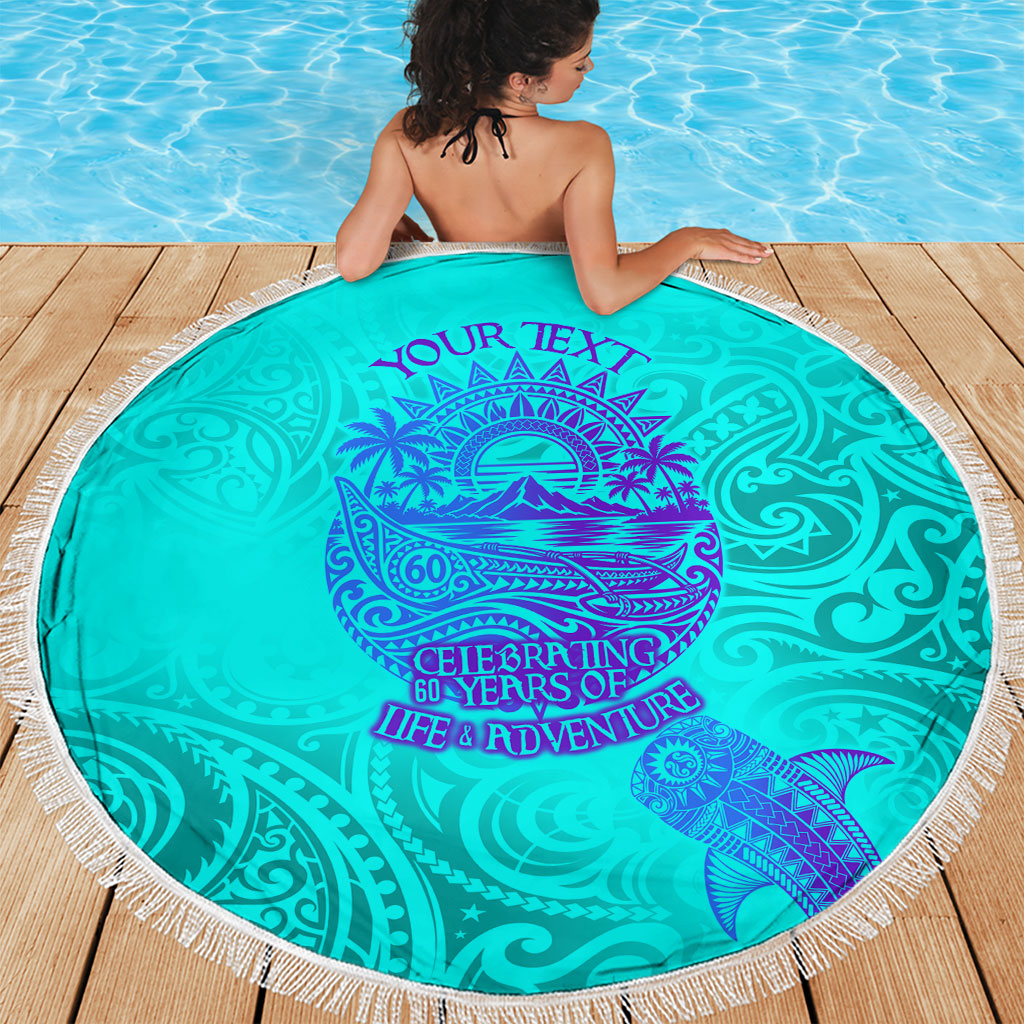 Personalized Polynesian 60th Birthday Island Life Since 1966 Beach Blanket Vibrant Tribal Tattoo Ocean Sunset Pattern TS04 - Polynesian Pride