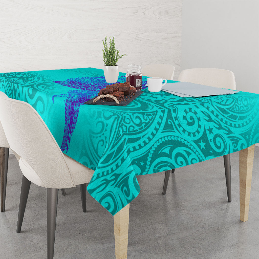 Personalized Polynesian 60th Birthday Island Life Since 1966 Tablecloth Vibrant Tribal Tattoo Ocean Sunset Pattern