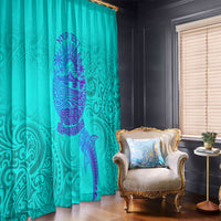 Personalized Polynesian 60th Birthday Island Life Since 1966 Window Curtain Vibrant Tribal Tattoo Ocean Sunset Pattern TS04 - Polynesian Pride