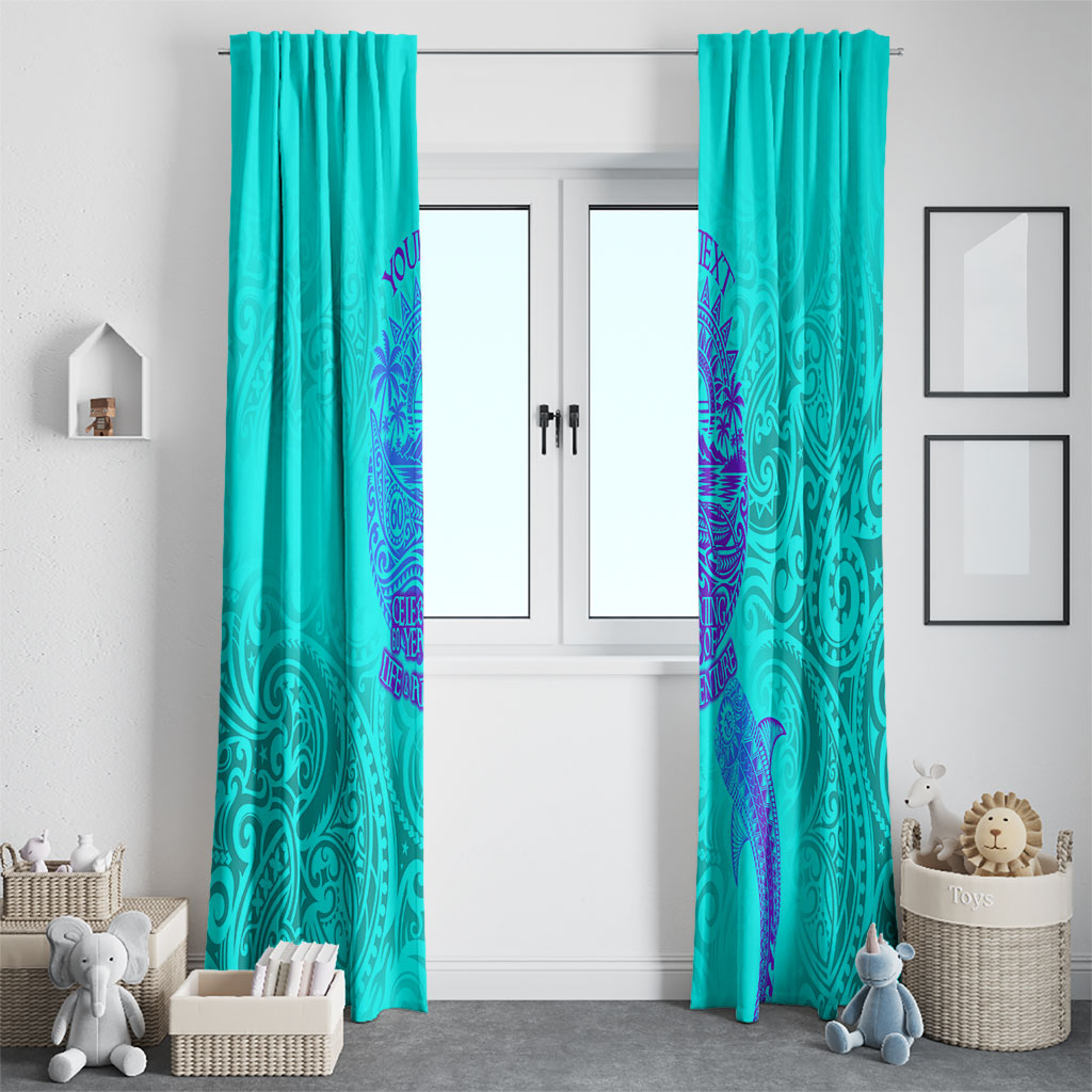 Personalized Polynesian 60th Birthday Island Life Since 1966 Window Curtain Vibrant Tribal Tattoo Ocean Sunset Pattern TS04 - Polynesian Pride