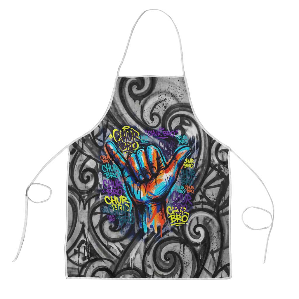 Chur Bro Shaka Sign Apron New Zealand Koru Colorful Graffiti Splash TS04 Multicolor - Polynesian Pride