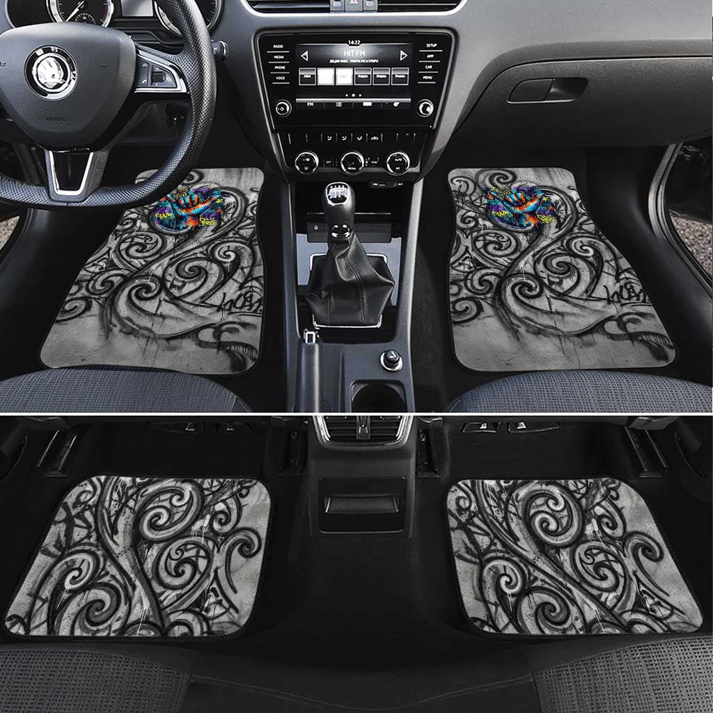 Chur Bro Shaka Sign Car Mats New Zealand Koru Colorful Graffiti Splash TS04 Set 4pcs Multicolor - Polynesian Pride