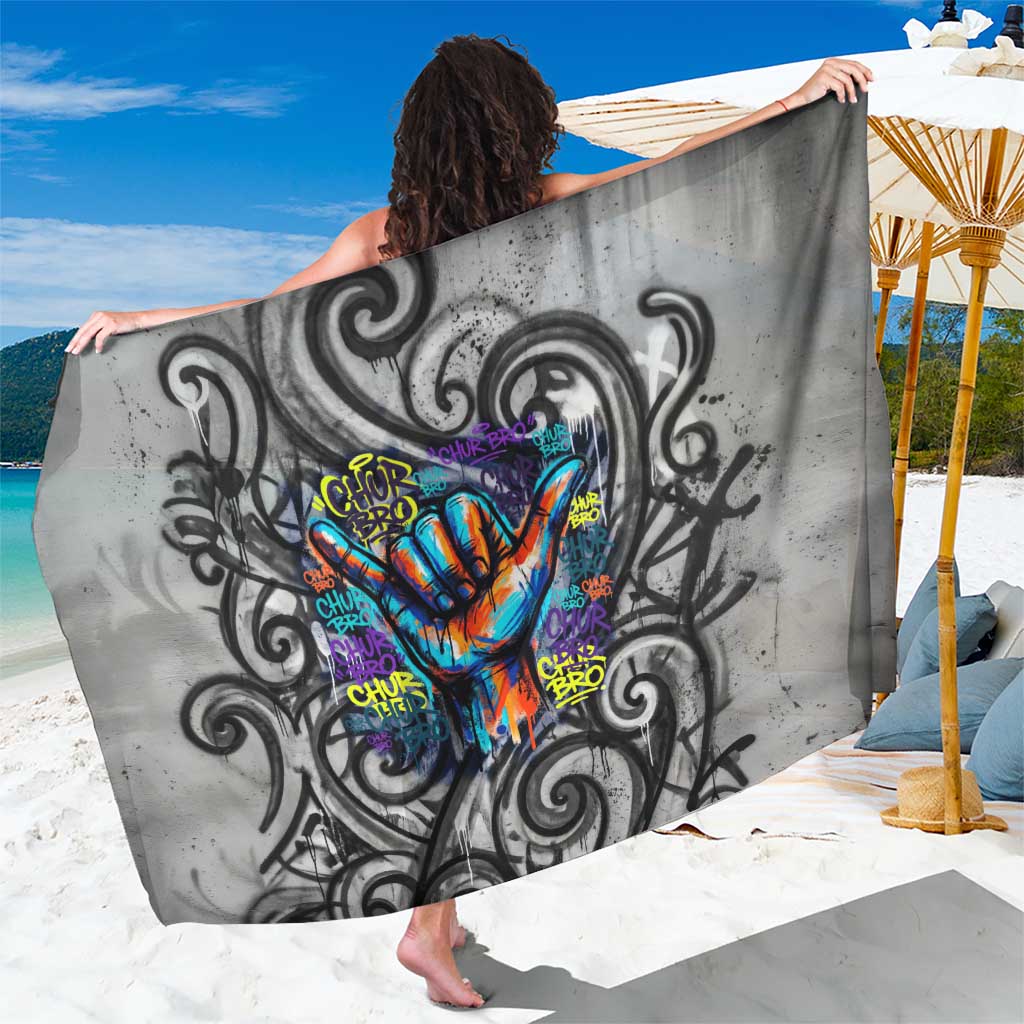 Chur Bro Shaka Sign Sarong New Zealand Koru Colorful Graffiti Splash TS04 One Size 44 x 66 inches Multicolor - Polynesian Pride