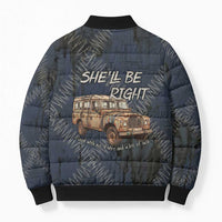 New Zealand She’ll Be Right Bomber Puffer Jacket NZ Slang No. 8 Wire Map Pattern TS04 - Polynesian Pride