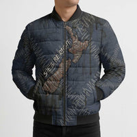 New Zealand She’ll Be Right Bomber Puffer Jacket NZ Slang No. 8 Wire Map Pattern TS04 - Polynesian Pride