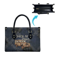 New Zealand She’ll Be Right Leather Bag NZ Slang No. 8 Wire Map Pattern TS04 - Polynesian Pride