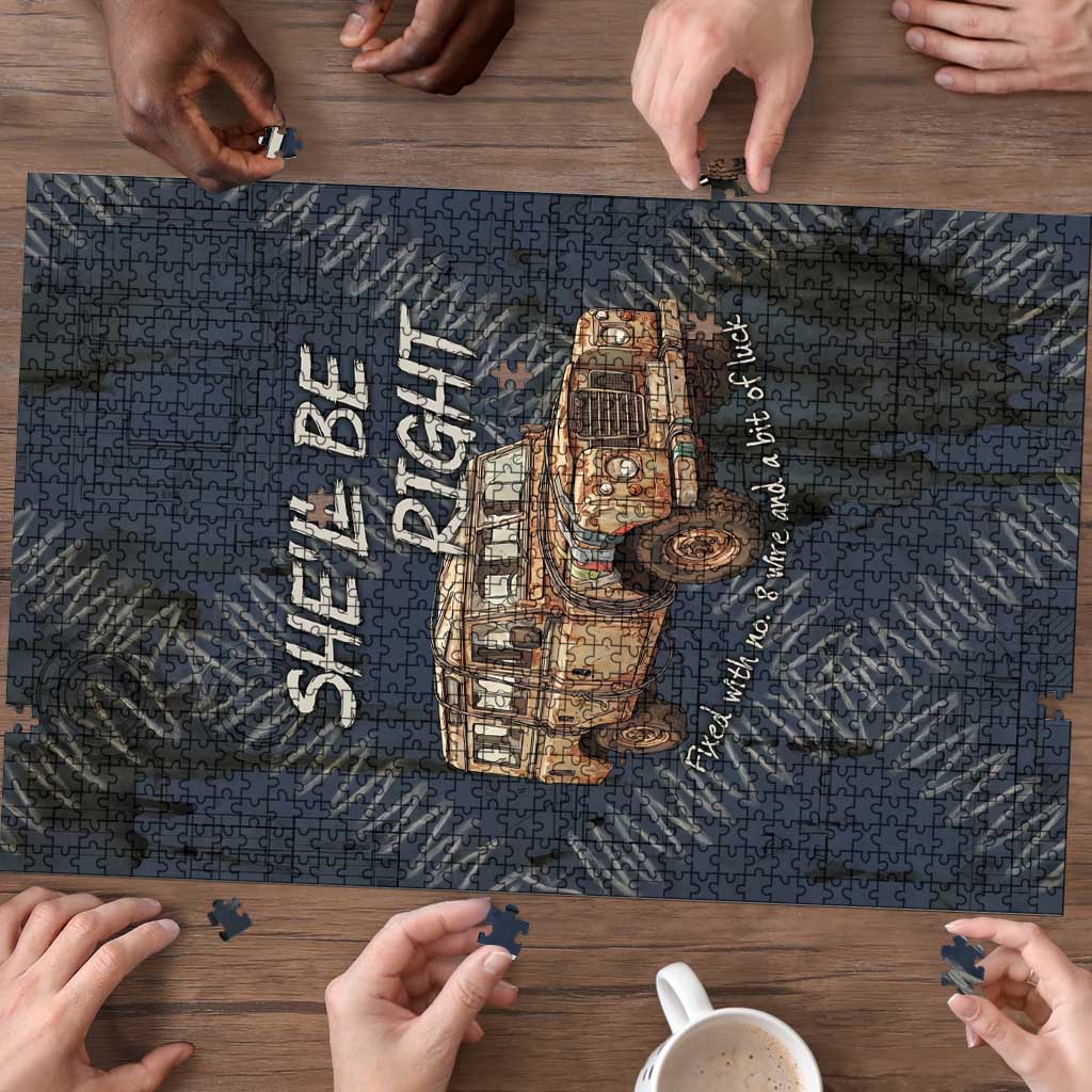 New Zealand She’ll Be Right Puzzle NZ Slang No. 8 Wire Map Pattern TS04 - Polynesian Pride