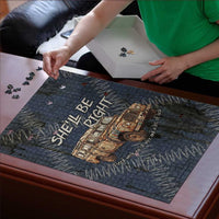 New Zealand She’ll Be Right Puzzle NZ Slang No. 8 Wire Map Pattern TS04 - Polynesian Pride