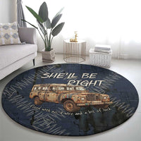 New Zealand She’ll Be Right Round Carpet NZ Slang No. 8 Wire Map Pattern TS04 - Polynesian Pride