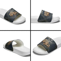 New Zealand She’ll Be Right Slide Sandals NZ Slang No. 8 Wire Map Pattern TS04 - Polynesian Pride